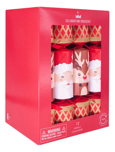 Christmas Crackers - 12 Family Santa & Reindeer