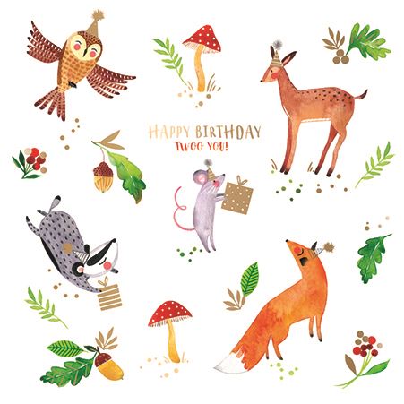 Children's Birthday Card - Party In The Woods