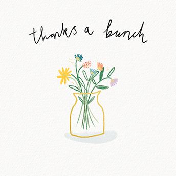 Thank You Cards - Pack of 5 - Thanks A Bunch