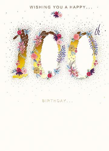 Age 100 - 100th Birthday - Flower Number