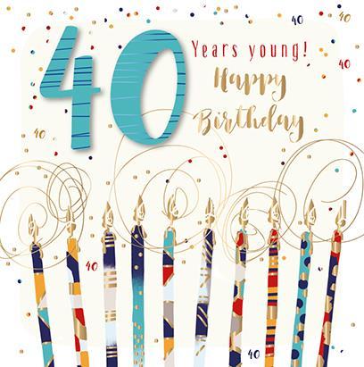 Age 40 - 40th Birthday - Swirling Candles