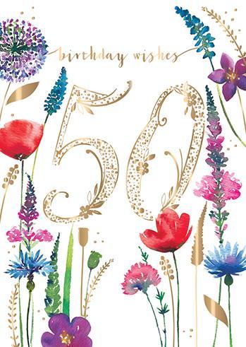 Age 50 - 50th Birthday - Wildflowers