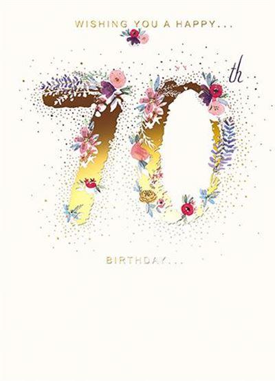 Age 70 - 70th Birthday - Flower Number