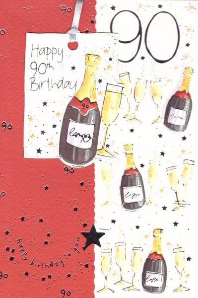 Age 90 - 90th Birthday - Champagne & Glasses