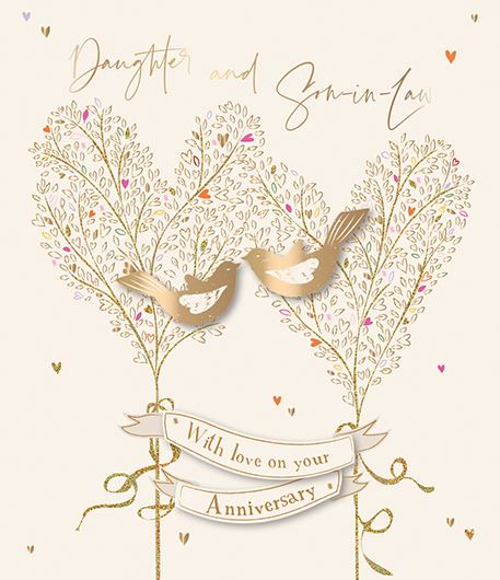 Anniversary Card - Daughter and Son-in-Law - Love Birds