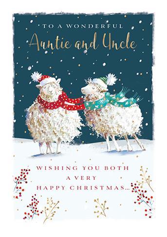 Christmas Card - Auntie and Uncle - Winter Woolies