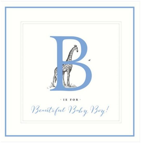 New Baby Card - Baby Boy - Giraffe Large B