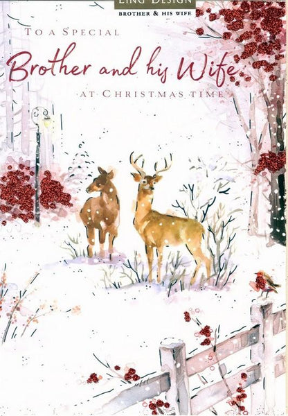 Christmas Card - Brother and Wife - Deer In The Forest