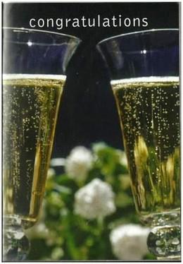 Congratulations Card - Congratulations - 2 Champagne Flutes