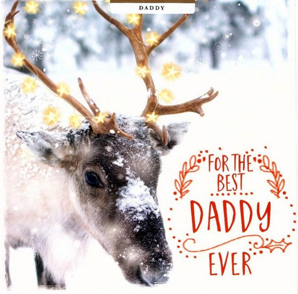 Christmas Card - Daddy - Sparkly Reindeer