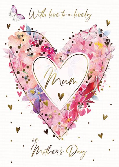 Mother's Day Card - Floral Heart