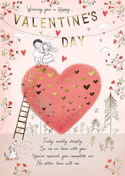 Valentine Card - Cute People & Verse Valentine's Day Cards in France