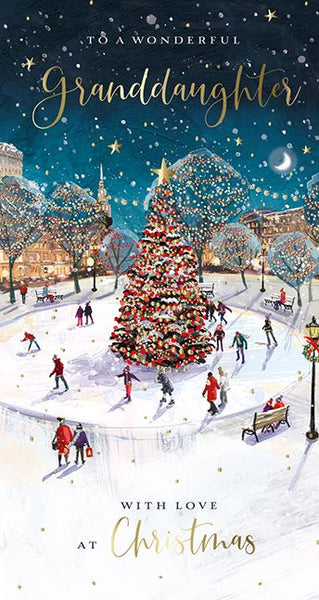 Christmas Card - Granddaughter - Skating Around The Tree