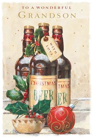 Christmas Card - Grandson - Christmas Beer