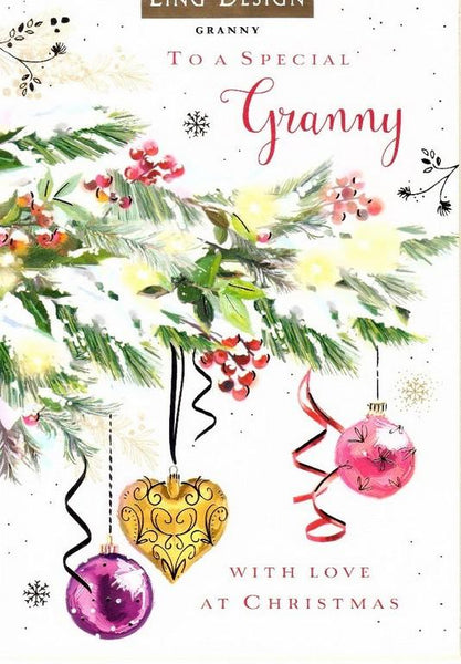 Christmas Card - Granny - Festive Branch