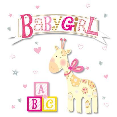New Baby Card - Baby Girl - Baby Girl Giraffe