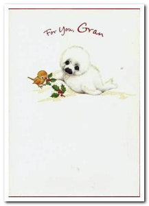 Christmas Card - Gran - Arctic Otter & Robin