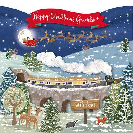 Christmas Card - Grandson - Christmas Train