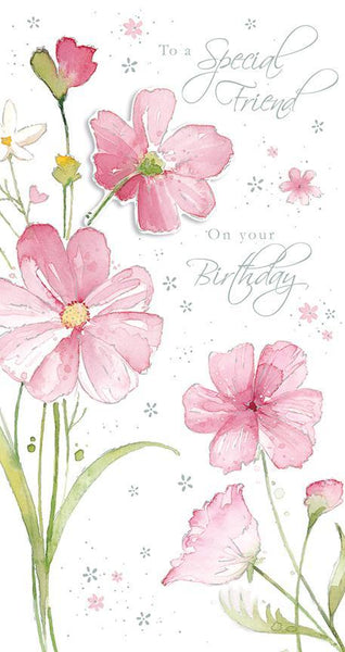 Birthday Card - Special Friend - Wild Flowers