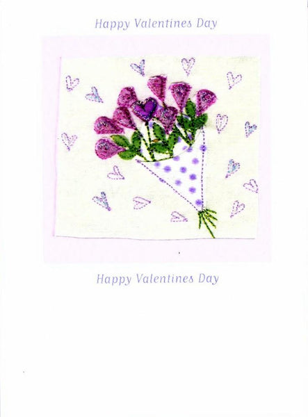 Valentine Card - Valentine Purple Roses Bouquet Valentine's Day Cards in France