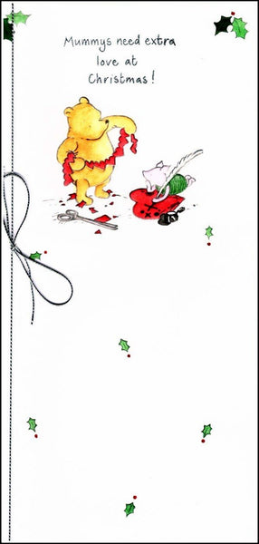 Christmas Card - Mummy - Winnie The Pooh & Garland