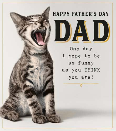 Father's Day Card - Cat Laughing Funny As You Think You Are