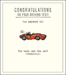 Congratulations Card - Driving Test - Smashed It