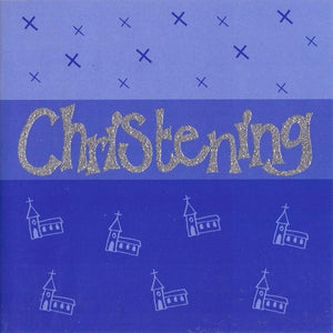Christening Card - Glitter Text