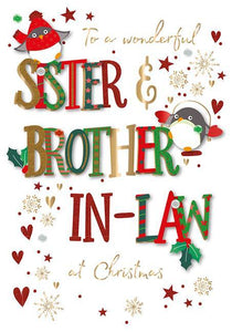 Christmas Card - Sister and Brother-in-Law - Two Penguins