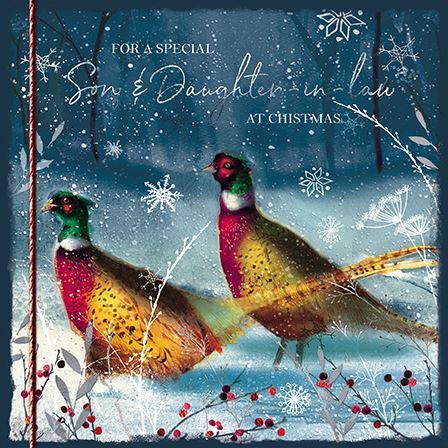 Christmas Card - Son and Daughter-in-Law - Xmas Pheasant