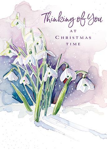 Christmas Card - Thinking of you - Snowdrops