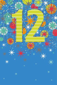 Age 12 - 12th Birthday - Firework Circles from Nigel Quiney Publications, English Cards in France