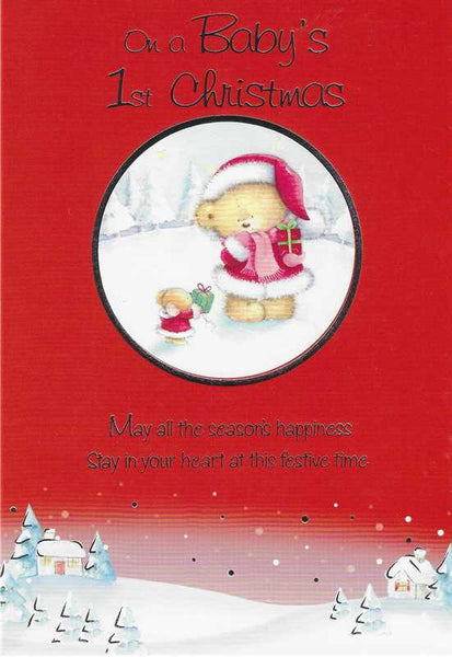 Christmas Card - Baby's 1st Christmas - Exchanging Gifts