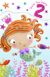 Age 2 - 2nd Birthday - Two today Mermaid from Paper Rose, English cards in France