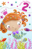 Age 2 - 2nd Birthday - Two today Mermaid from Paper Rose, English cards in France