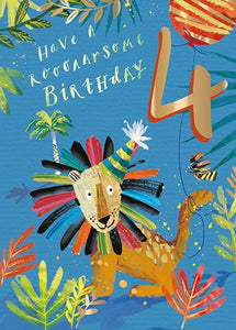 Age 4 - 4th Birthday - Four Today from Ling Design, English Cards in France