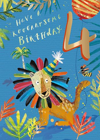 Age 4 - 4th Birthday - Four Today from Ling Design, English Cards in France