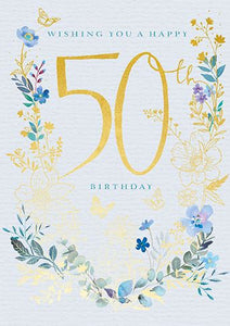 Age 50 - 50th Birthday - 50th Birthday Foliage from Ling Design, English Cards in France
