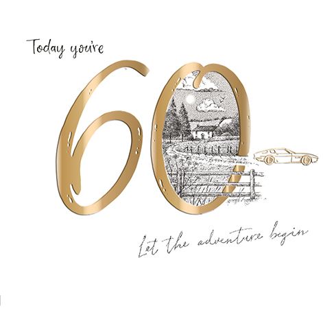 Age 60 - 60th Birthday - Let The Adventure Begin from Ling Design, English Cards in France