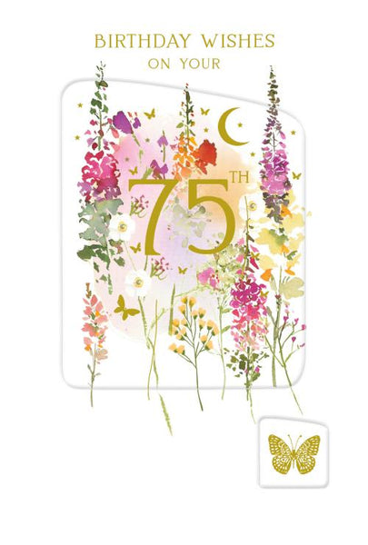 Age 75 - 75th Birthday - Warm Fields Press from Nigel Quiney Publications, English Cards in France