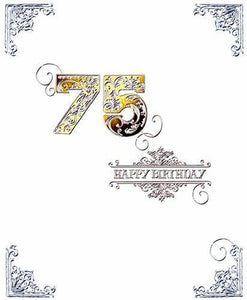 Age 75 - 75th Birthday - Filigree 75