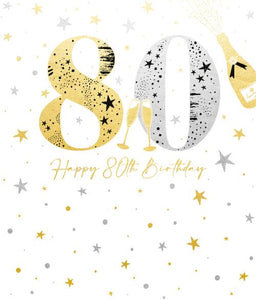 Age 80 - 80th Birthday - Time To Celebrate from Ling Design, English Cards in France