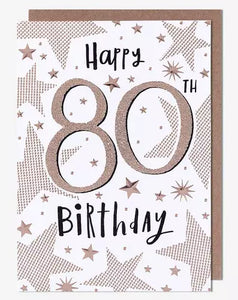 Age 80 - 80th Birthday - Birthday Stars from Pigment Productions, English Cards in France