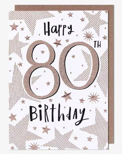 Age 80 - 80th Birthday - Birthday Stars from Pigment Productions, English Cards in France