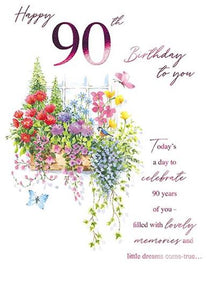 Age 90 - 90th Birthday - Window Box In Bloom