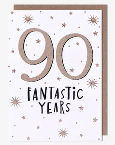 Age 90 - 90th Birthday - 90 Fantastic Years from Pigment Productions, English Cards in France