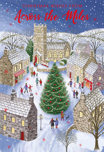 Christmas Card - Across The Miles - Snowy Village Square from Nigel Quiney Publications, English Cards in France