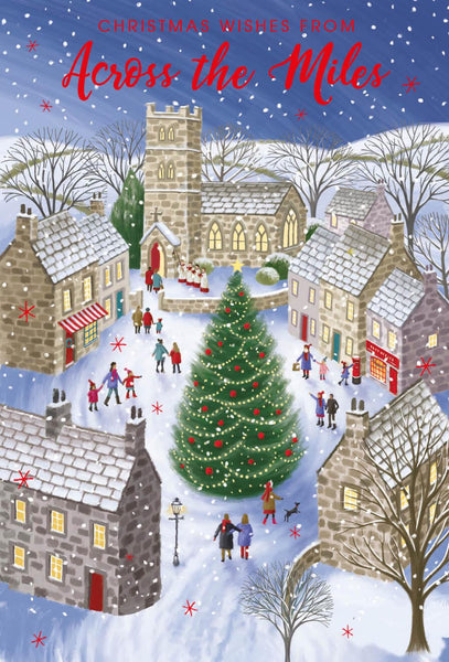 Christmas Card - Across The Miles - Snowy Village Square from Nigel Quiney Publications, English Cards in France