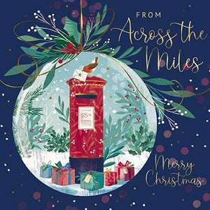 The Great British Card Company Christmas Card - Across The Miles - Postbox Bauble