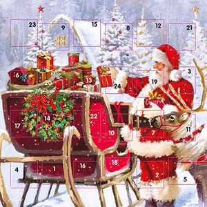 Christmas Advent Calendar Card - Santa and Presentso